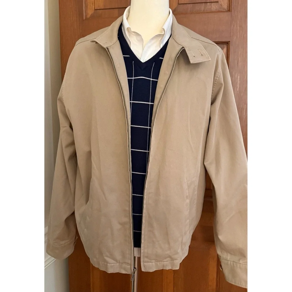 Lands' End Canvas Jacket Mens‎ XL (46-48) Tan Full-Zip Business Casual Weekend - Picture 2 of 15